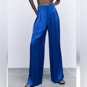 Zara Satin Royal Blue Pants